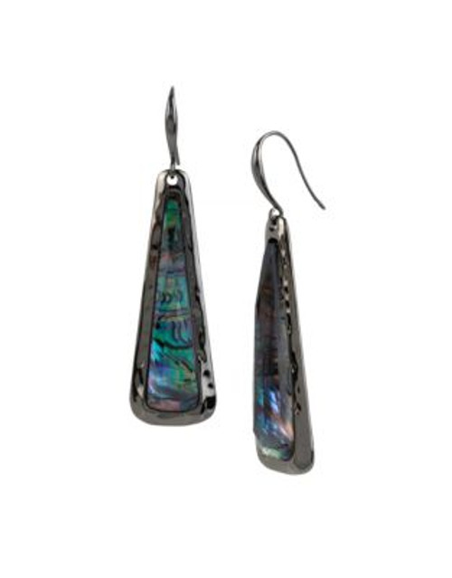 Robert Lee Morris Soho Abalone Geometric Drop Earrings - GREEN