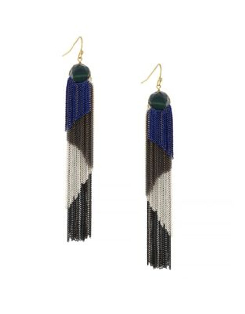 Bcbgeneration Painted Tassel Chain Drop Earrings - SILVER