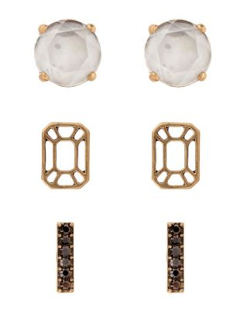 Lucky Brand Triple Mix Stud Earrings - GOLD