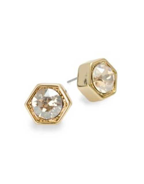 Coco Lane Hexagon Stud Earrings - GOLD