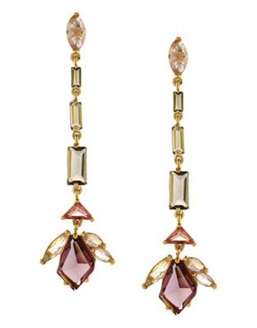 Louise Et Cie Indian Summer Collection Linear Stone Earring - PINK