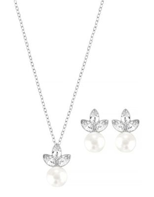 Swarovski Silver Tone Swarovski Crystal Jewellery Set - SILVER