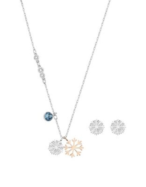 Swarovski Snowflake Necklace and Earring Set - BLUE