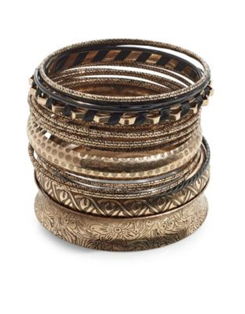 Expression 20-Pack Textured Bangle Set - BLACK