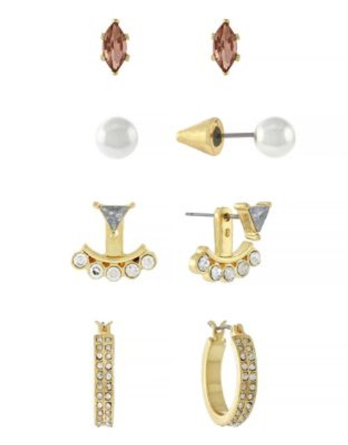 Bcbgeneration Peach and Crystal Earring Set - GOLD