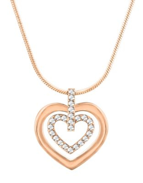 Swarovski Circle Heart Swarovski Crystal Pendant Necklace - ROSE GOLD