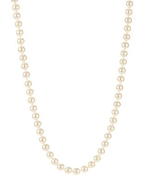 Nadri Simulated 3-8 Inch Pearl Strand Necklace - SILVER