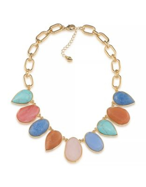 Carolee Caspian Sea Lariat Gold Tone Necklace - MULTI COLOURED