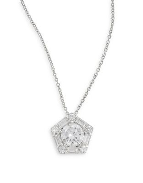 Crislu Platinum-Plated Art Deco Pendant Necklace - PLATINUM