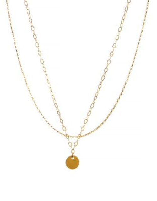 Dogeared Medium Circle Two Chain Necklace - GOLD