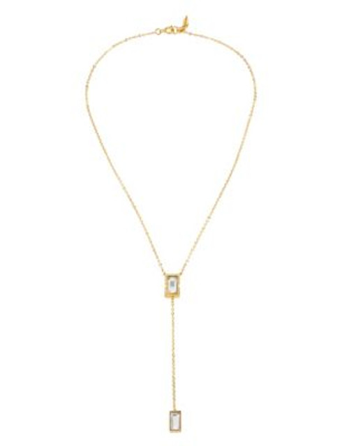 Diane Von Furstenberg Goldtone Swarovski Y Necklace - GOLD