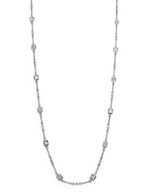 Lauren Ralph Lauren Hematite Square Crystal Necklace - HEMATITE