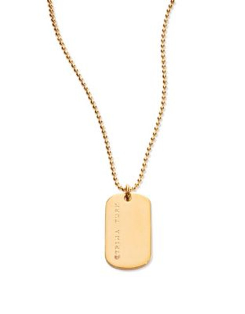 Trina Turk Dog Tag Small Pendant Necklace - GOLD