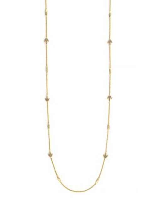 Louise Et Cie Feather Station Necklace - GOLD