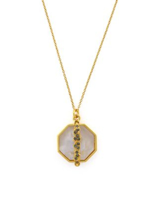 Louise Et Cie Jagged Semi Precious Collection Pendant - GOLD