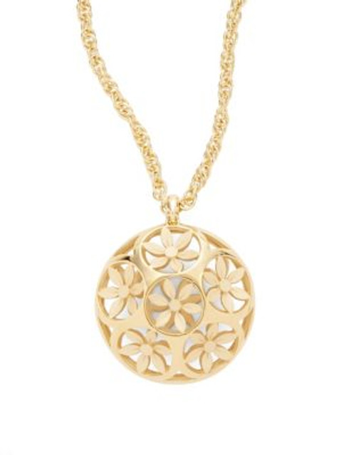 Trina Turk Floral Dome Pendant Necklace - GOLD