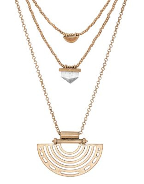 Lucky Brand Goldtone Geo Lucky Layer Necklace - GOLD