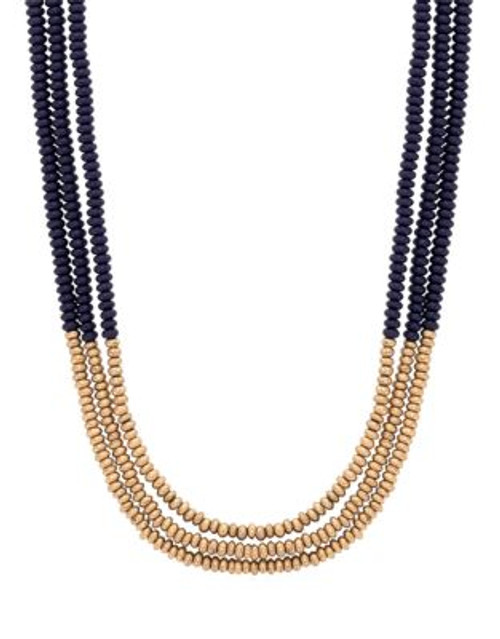 Lucky Brand Goldtone Lapis Beaded Necklace - GOLD