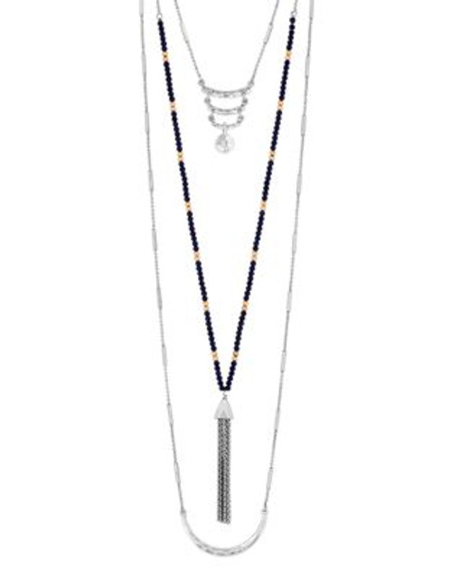 Lucky Brand Layered Tassel Necklace - SILVER