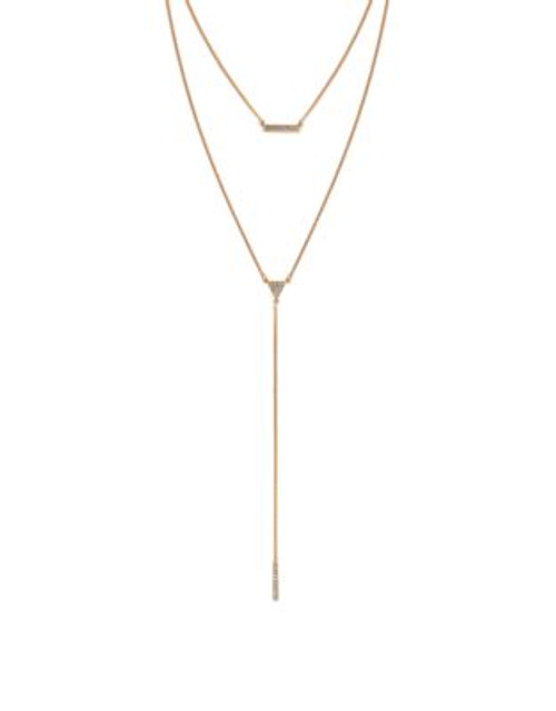 Bcbgeneration Pave Charms Double Drop Necklace - ROSE GOLD