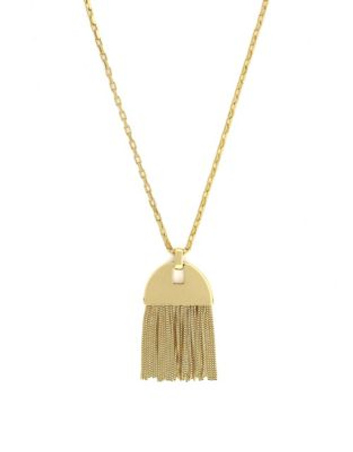 Vince Camuto Half Round Fringe Pendant Necklace - GOLD