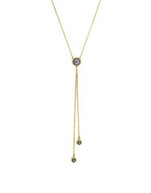 Louise Et Cie Pearl Drop Y Necklace - GOLD/GREY