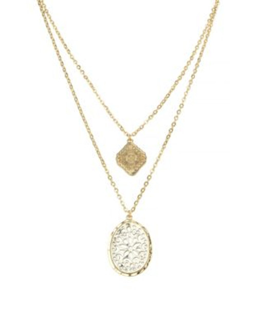 Kensie Layered Filigree Necklace - TWO TONE