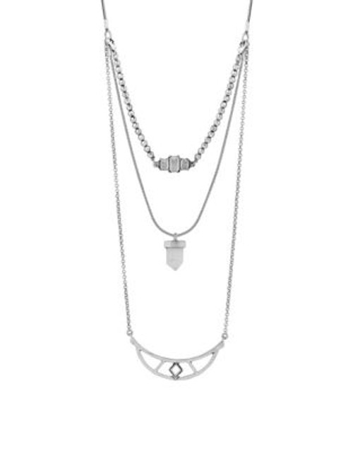 Lucky Brand Multi-Layer Bar and Chain Necklace - SILVER