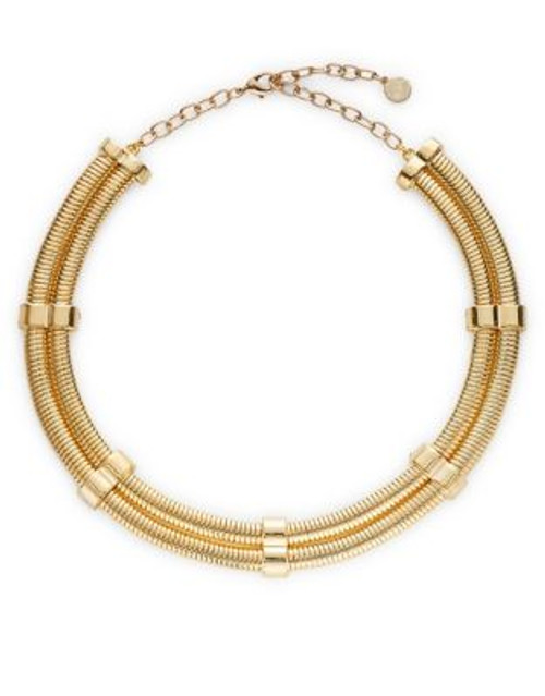 R.J. Graziano Flat Snake Chain Statement Necklace - GOLD