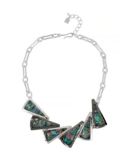 Robert Lee Morris Soho Abalone Geo Statement Necklace - GREEN