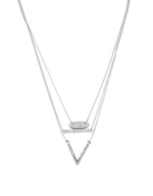 Kenneth Cole New York Pave Geometric Multi-Strand Pendant Necklace - SILVER