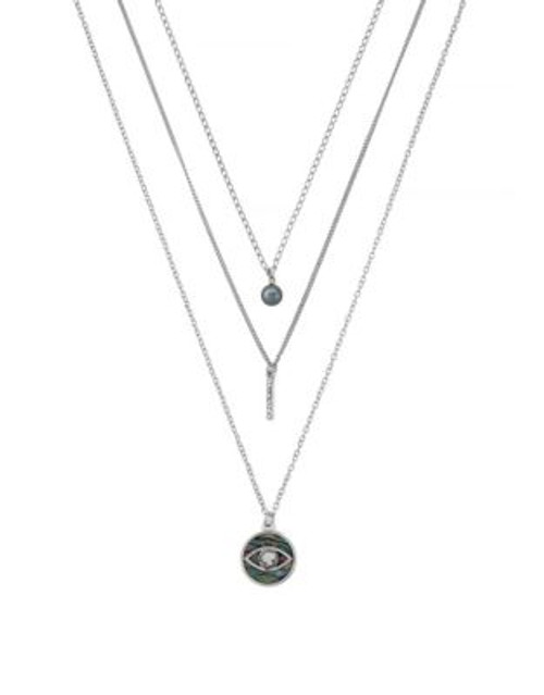 Bcbgeneration Evil Eye Triple Charm Necklace - SILVER