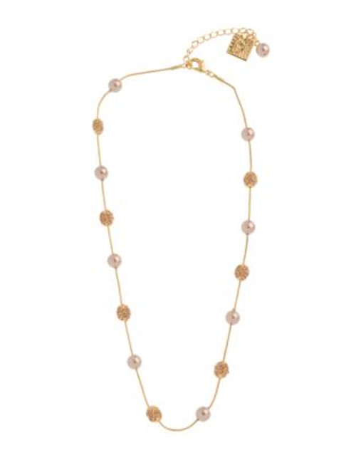 Anne Klein 16In Fireball and Pearl Necklace - TOPAZ