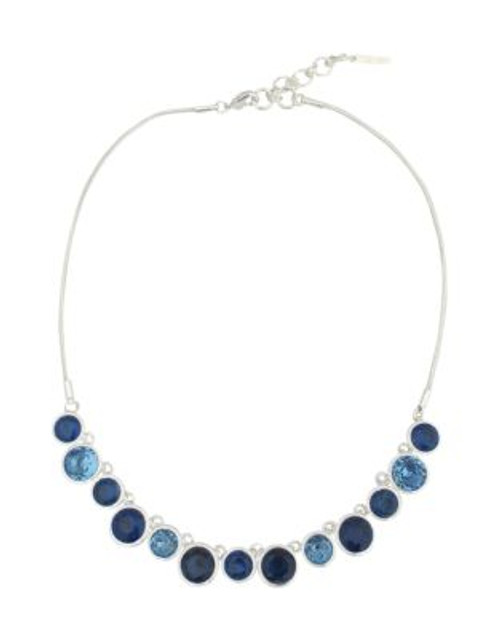 Nine West Stone Row Statement Necklace - BLUE