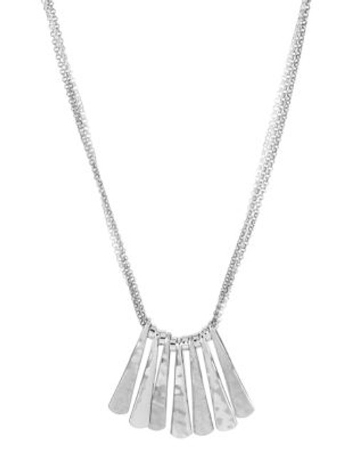 Robert Lee Morris Soho Seaglass Hammered Geometric Stick Frontal Necklace - SILVER