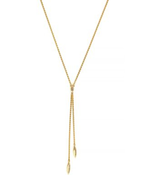 Bcbgeneration Gold Plated Base Metal Glass Pave Casting Y-Necklace - GOLD