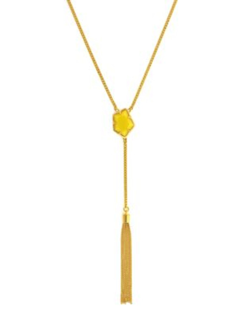 Vince Camuto Center Stone Y Necklace - YELLOW
