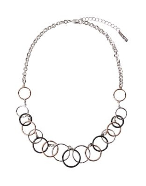 Nine West Mixed Metal Circle Necklace - GOLD