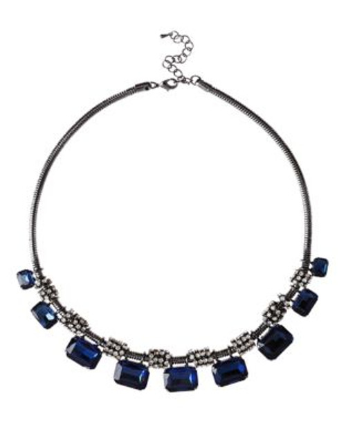 Jacques Vert Rectangle-Gem Statement Necklace - NAVY