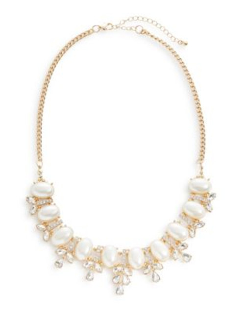 Expression Oval Leaf Collar Necklace - BEIGE