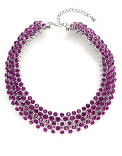 Expression Five-Row Rhinestone Collar Necklace - PURPLE