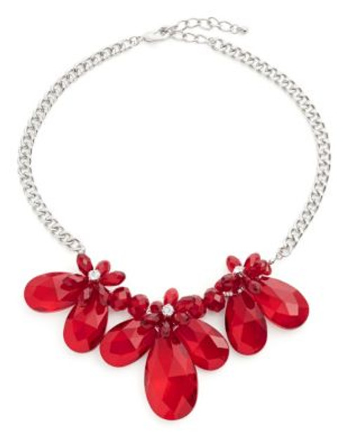 Expression Large Teardrop Cluster Necklace - RED