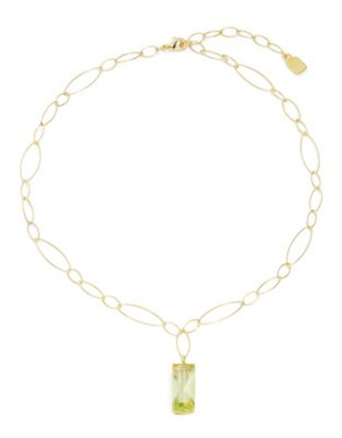 Lauren Ralph Lauren Oval Link Pendant Necklace - GREEN/GOLD