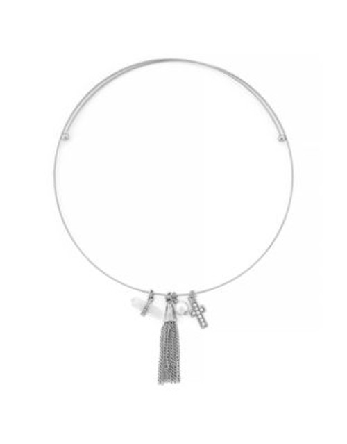 Bcbgeneration Tassle Pearl Charm Choker - SILVER