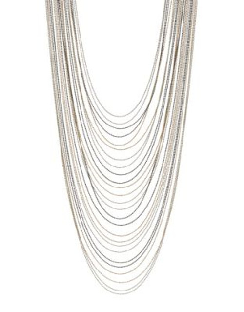 Expression Tri-Tone Layered Bead Necklace - MULTI