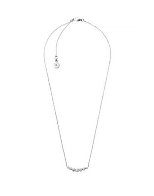 Michael Kors Park Avenue Curved Bar Necklace - SILVER