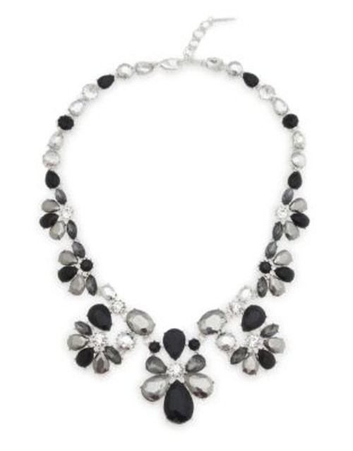 Nine West Mixed-Stone Statement Necklace - BLACK