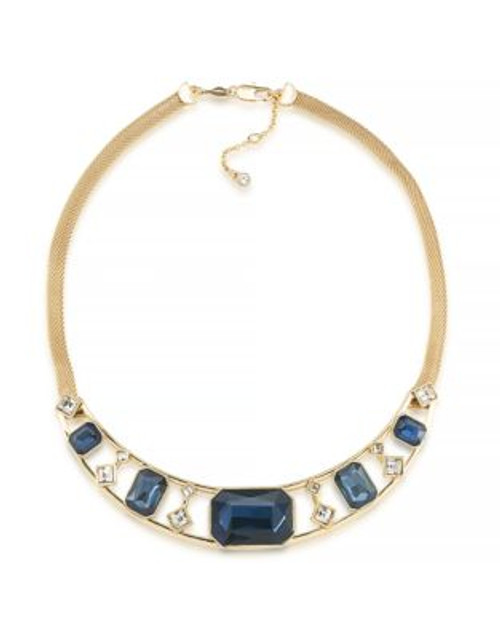 Carolee Geometric Crystal Collar Necklace - DARK BLUE