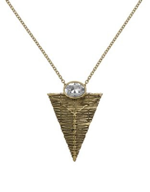 Sam Edelman Etch Pyramid 30" Pendant Necklace - GOLD