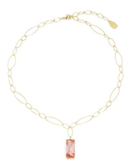 Lauren Ralph Lauren Oval Link Pendant Necklace - PINK/GOLD